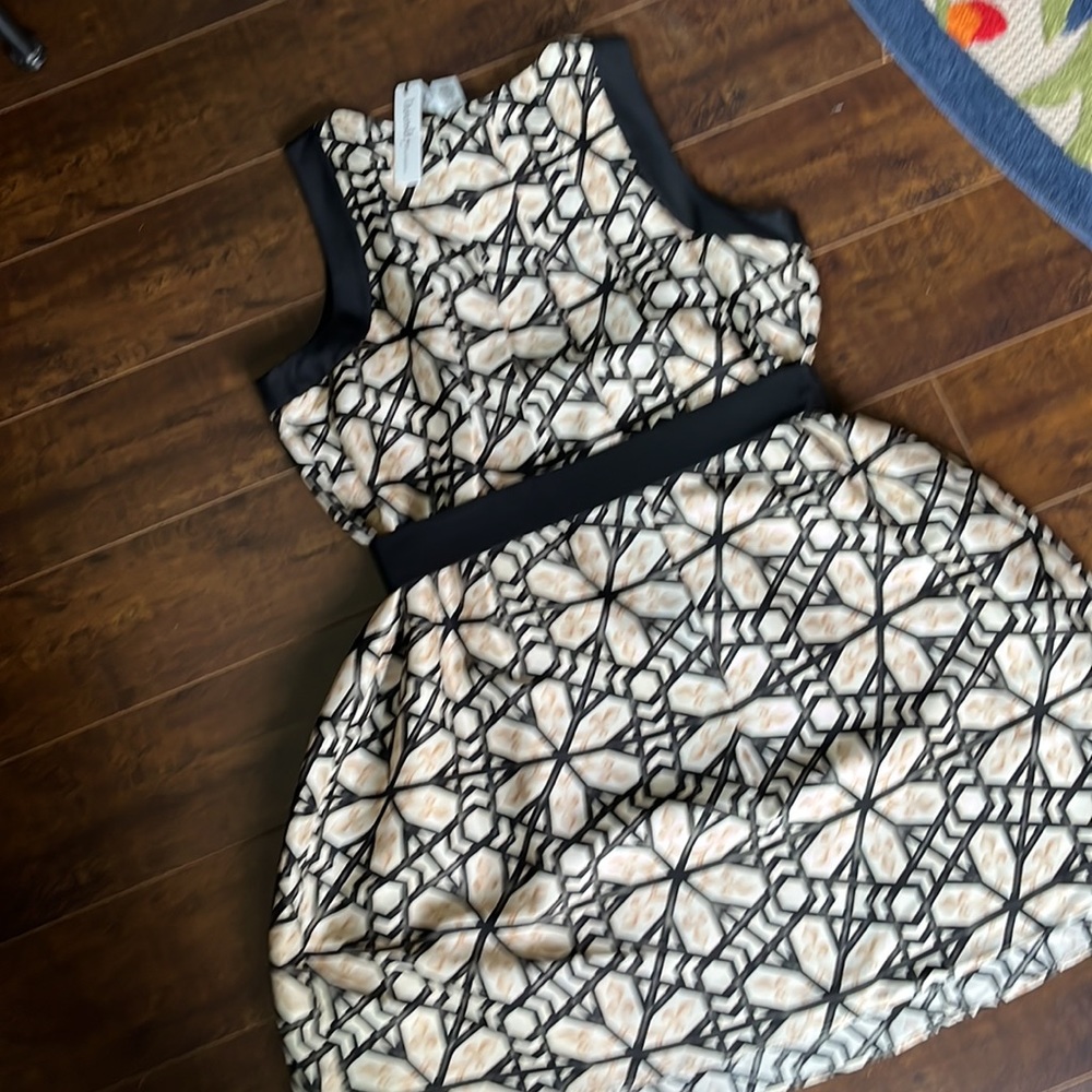 New Laundry black and cream dress - Picture 2 of 3